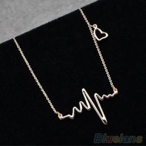 Алибаба Экспресс женские металлические броши-Kolye Heart Beat подвески ожерелья цепи