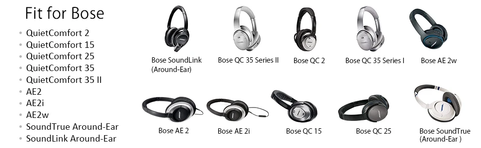 Запасные амбушюры Wantek для наушников Bose QC35 QC25 QC15 Ae2, Ae2i, Ae2w Quiet комфорт 25, печать, черный с Буле(1 пара