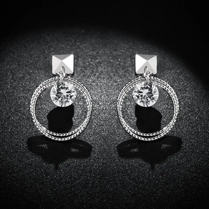 FLOLA золотые 585 круглые серьги на клипсах для женщин кубический циркон CZ без