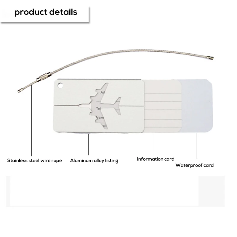 Багажная бирка из алюминиевого сплава квадратный портативный безопасный