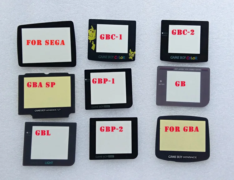 50 шт./лот объектив для экрана Gameboy цвет GBC GBASP/GBL/GBP/GB/GBA замена стекла Бесплатная