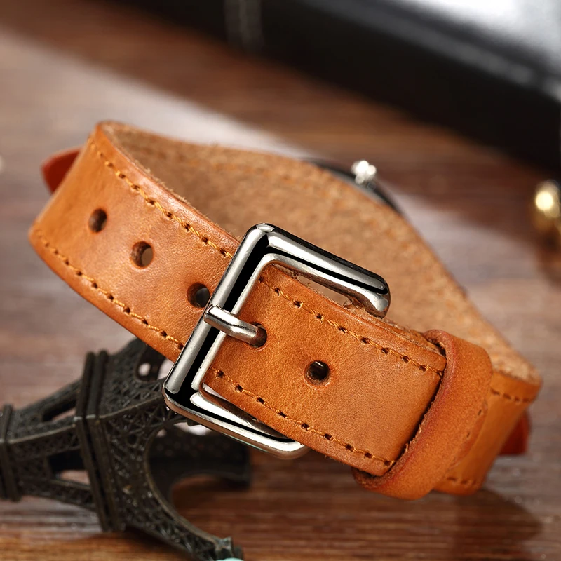 Ретро женские мужские часы из натуральной кожи ремешок номер велосипедный