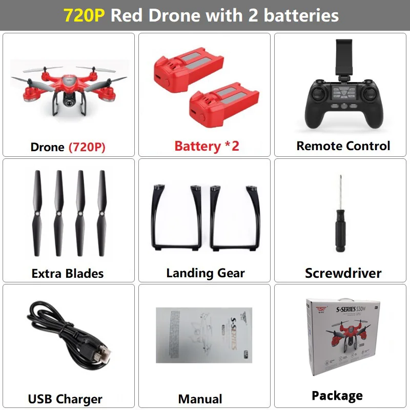 Set5 720P Red 2B LAUMOX S30W gps Дрон динамический Дрон FPV Дрон с широкоугольной камерой 1080P Профессиональный Радиоуправляемый квадрокоптер Дрон VS X8 Pro X8pro - Цвет: Set5 720P Red 2B