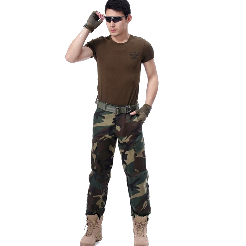 Лесной камуфляж брюки спортивные для мужчин мужские военные тактические штаны