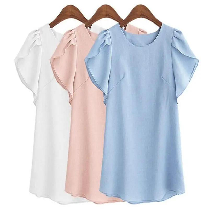 2017 г. Модные женские топ кимоно Блузки Рубашки с круглым вырезом шифон