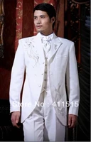 free shipping 2013 wedding groom wear tuxedos white for men custom made wool suits men dress