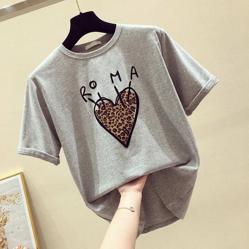 Женская хлопковая Футболка с единорогом Повседневная Свободная футболка