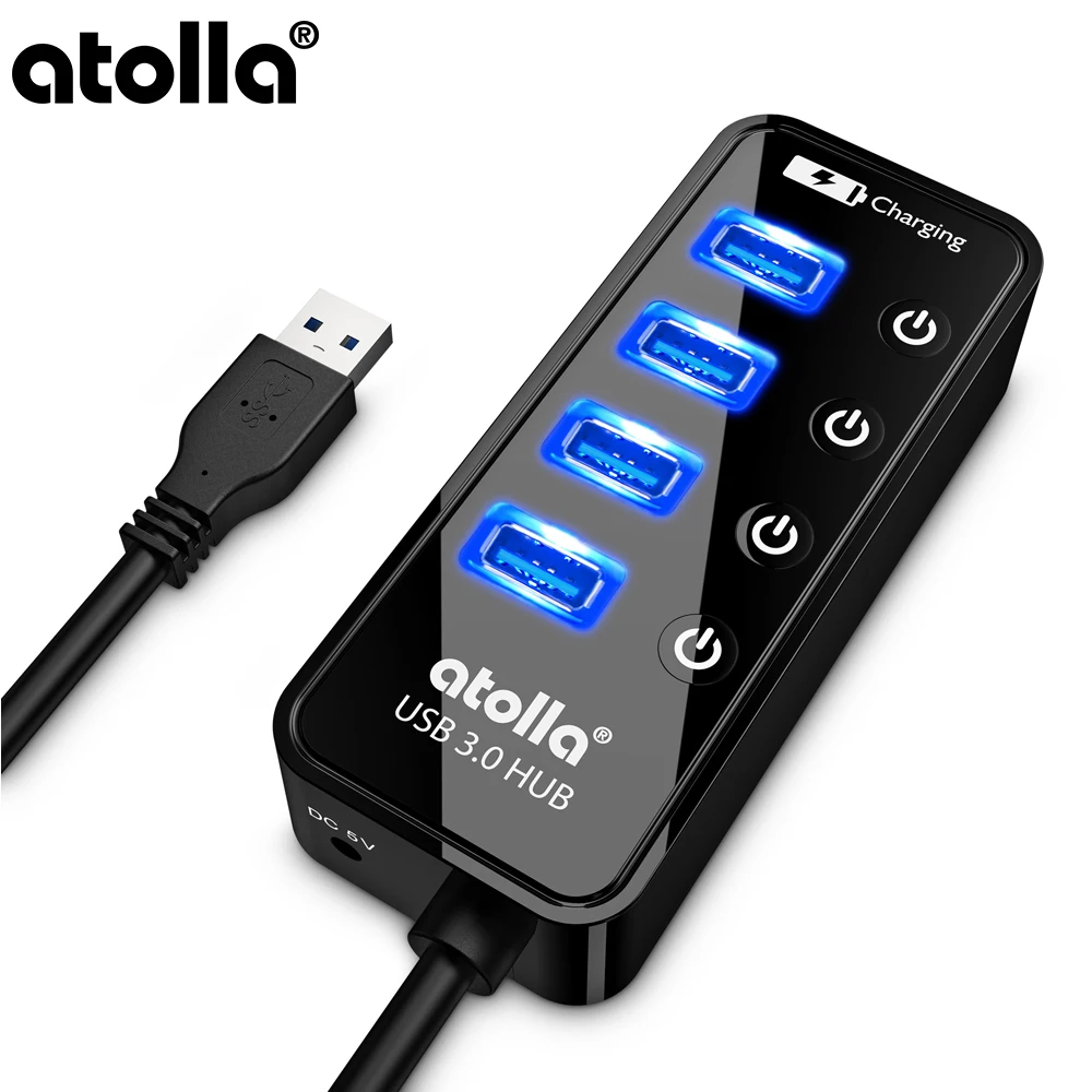 Atolla USB 3 0 концентратор 4 порта Расширение Супер скорость передачи данных с