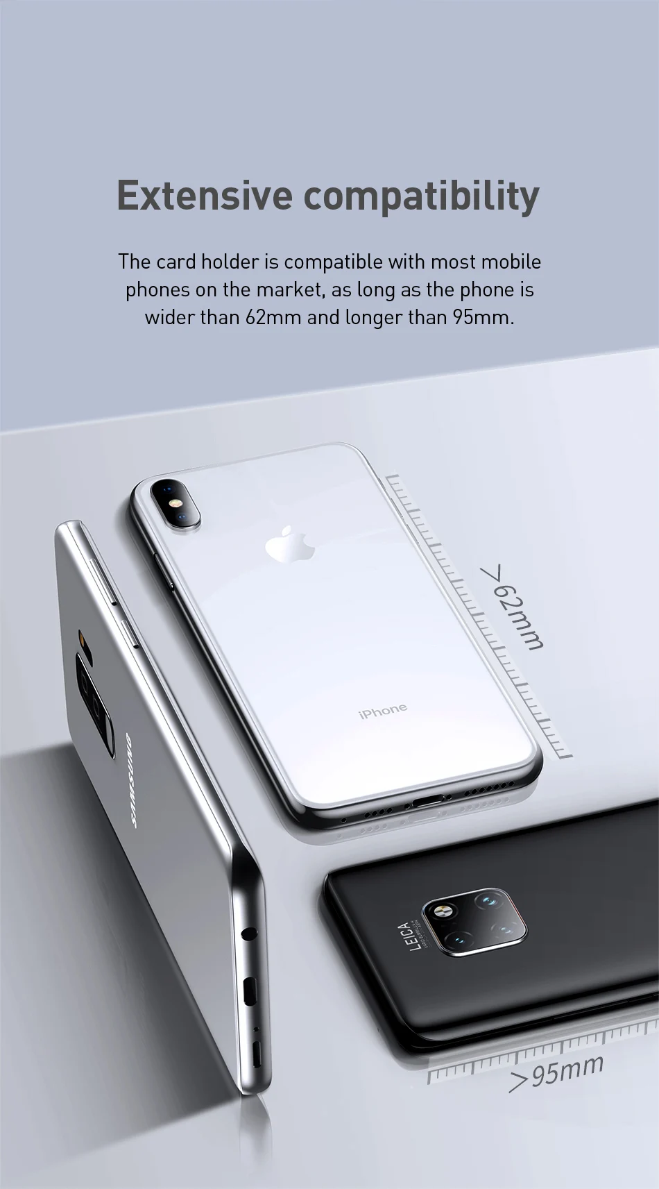Универсальный чехол-кошелек Baseus для iPhone 11 Pro Max X Xs, роскошный силиконовый чехол для телефона samsung Xiaomi