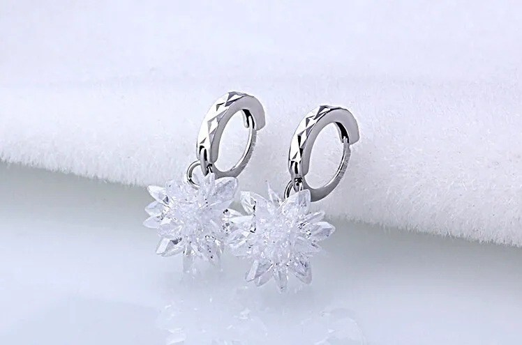 Новое поступление высокое качество Ледяной цветок серебро 925 пробы женские