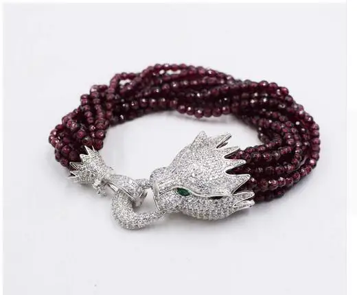 Горячая новинка 10 рядов круглые многогранные гранаты ожерелье и браслет крюк в