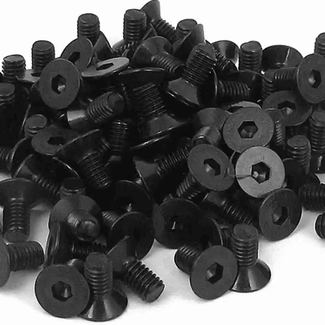 100 Pieces Hot Sale M3 x 6 mm Countersunk Head Hex Socket Metric Screwdriver Black Screw | Обустройство дома