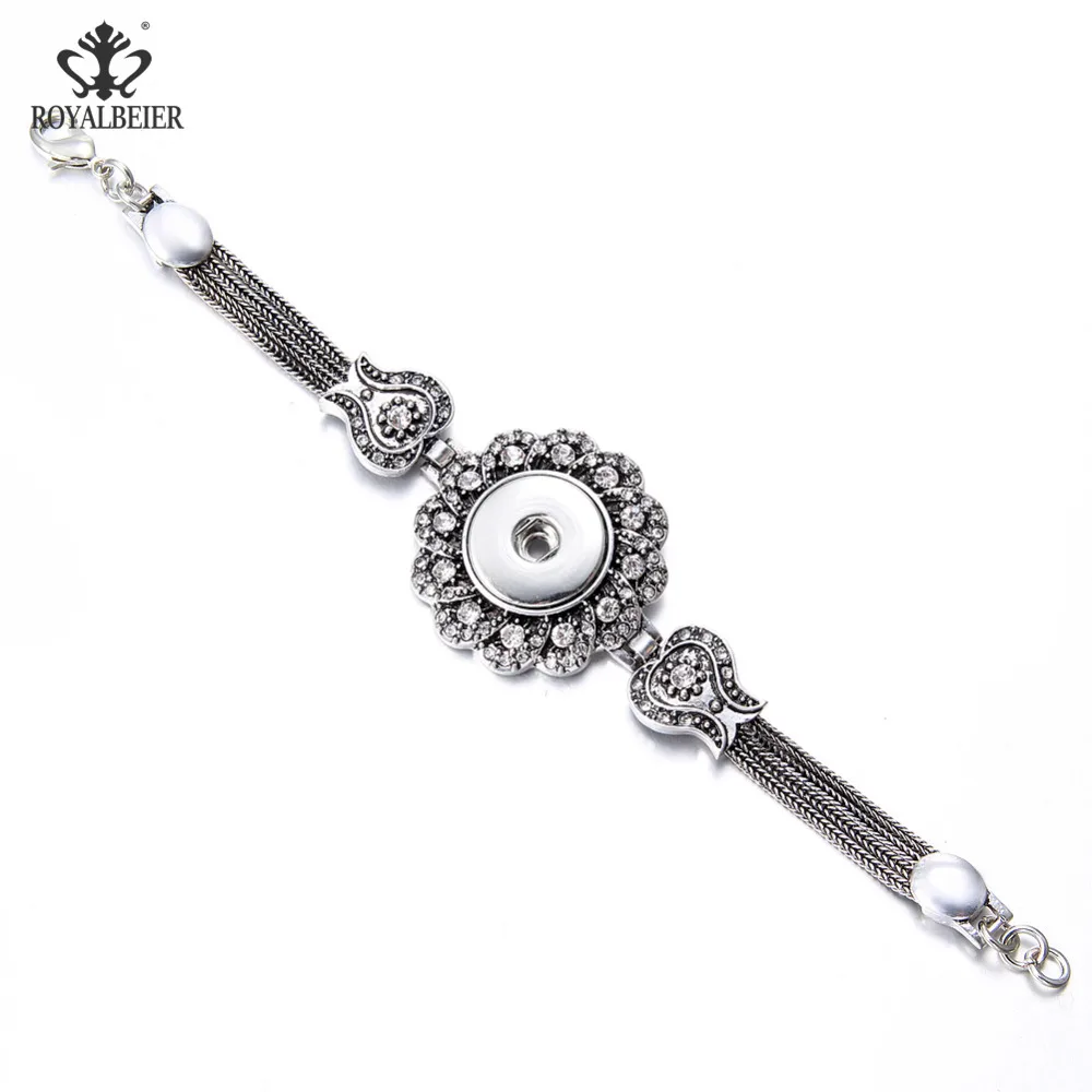 ROYALBEIER новый модный красивый кристаллический цветочный узор металлический