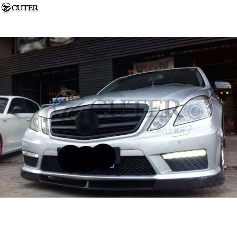 W212 углеродное волокно передний бампер спойлер для Mercedes Benz W212 E350 E300 E63 бампер AMG автомобильный комплект кузова 10-13