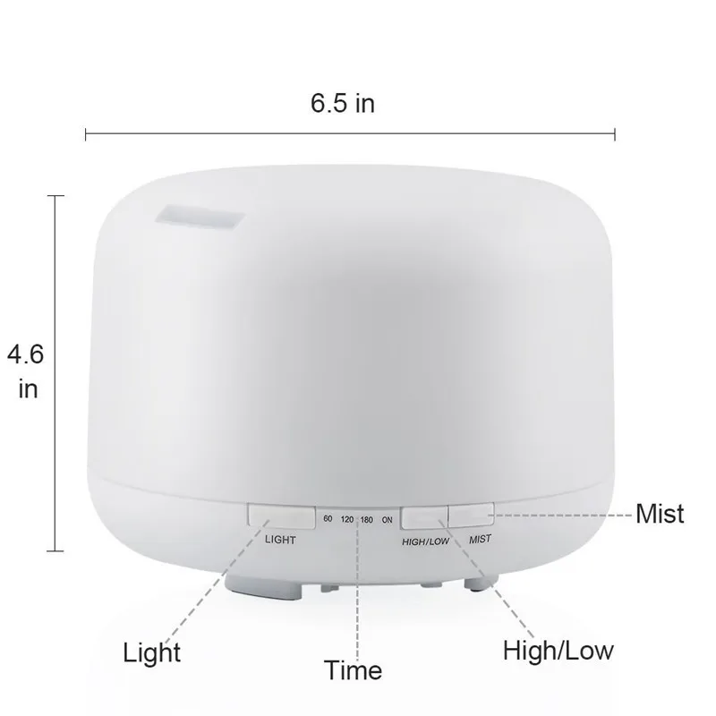 JOERIC 500ML Ultrasonic Humidifier Air Purifier Aroma Diffuser Aromatherapy Essential Oil with Colorful LED Night Lamp | Бытовая