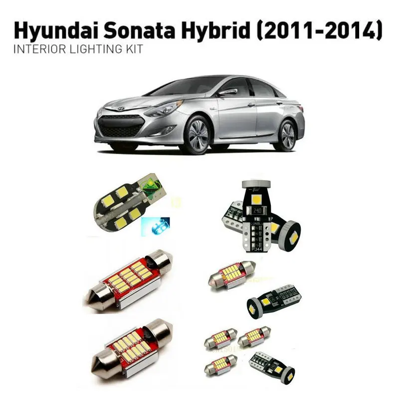 

Led interior lights For Hyundai sonata hybrid 2011-2014 12pc Led Lights For Cars lighting kit automotive bulbs Canbus