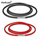 Черный шнур под кожу 40-80 см, ожерелье из вощеной веревочки из нержавеющей стали 316L, застежка в виде трубки для ожерелья ювелирные изделия аксессуары сделай сам, 1-3 мм