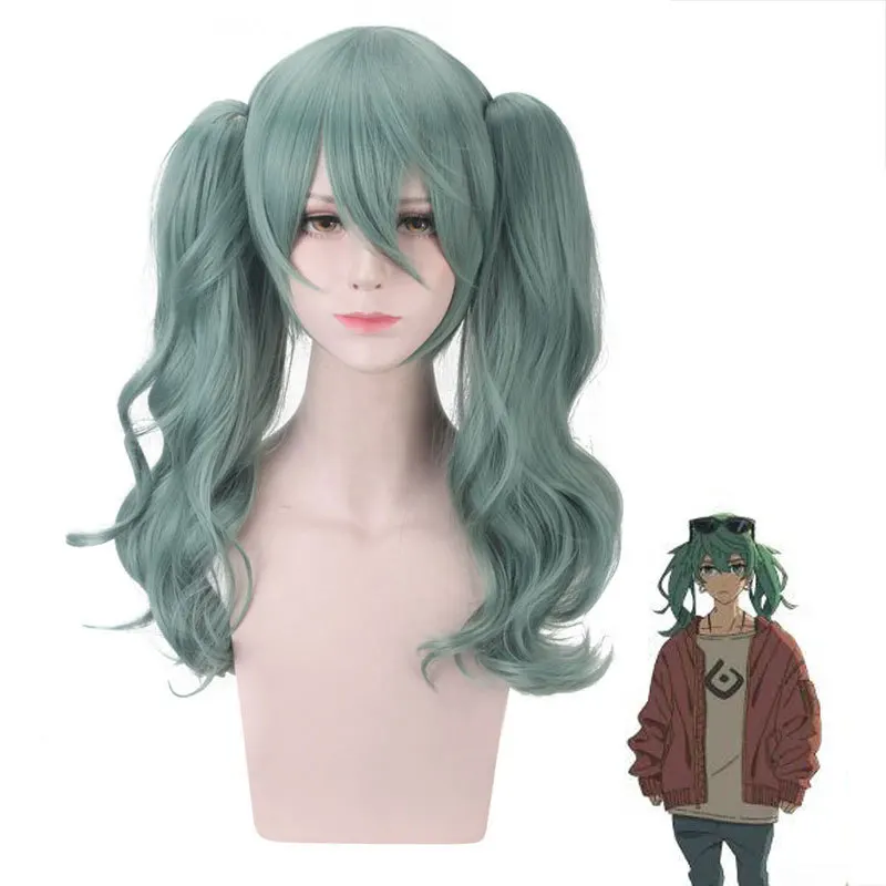 Хацунэ Мику парик для косплея VOCALOID 28 см зеленый термостойкий волосы