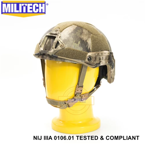 ATACS AU Militech баллистический шлем NIJ уровень IIIA 3A ISO сертифицированный Быстрый OCC циферблат High Cut XP Cut арамидный пуленепробиваемый шлем с HelmetBag - Цвет: ATACS AU