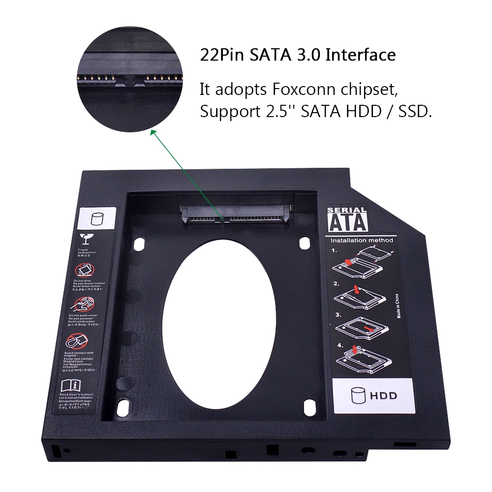 Переходник CHIPAL для второго жесткого диска SATA 3 0 12 7 мм 9 5 2 дюйма HD SSD чехол Корпус