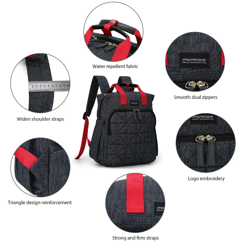 mommore Waterproof Travel Diaper Bag with Changing Pad Baby Stroller Backpack Nursing for Care Wet | Мать и ребенок