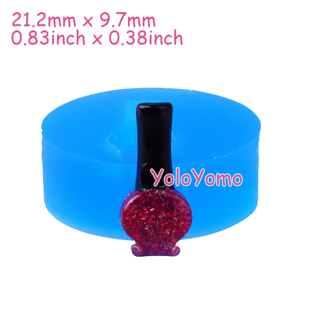 F255YL Nail Polish Bottle Silicone Mold Fondant Sugarcraft Polymer Clay Gum Paste Icing Candy Resin Flexible Molds | Дом и сад