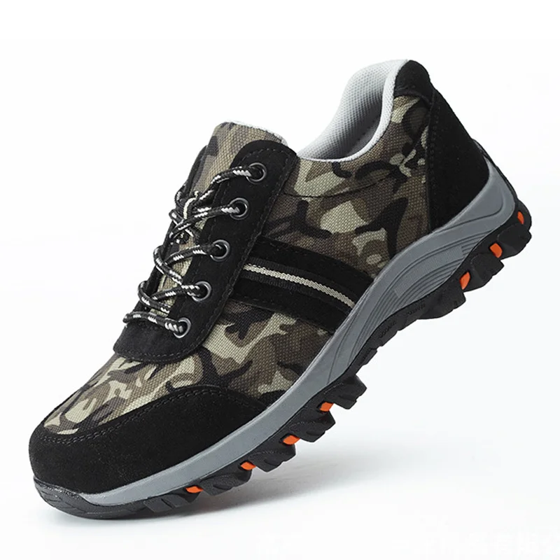 Рабочие защитные ботинки Мужская обувь нескользящая со стальным носком защитная