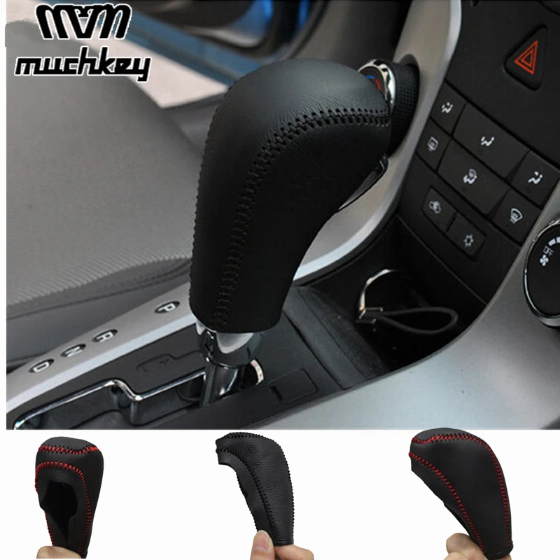 

For Chevrolet Cruze 2009-2014 Genuine Leather Gear Shift Knob Cover Automatic AT Transmission car-styling Car Accessories