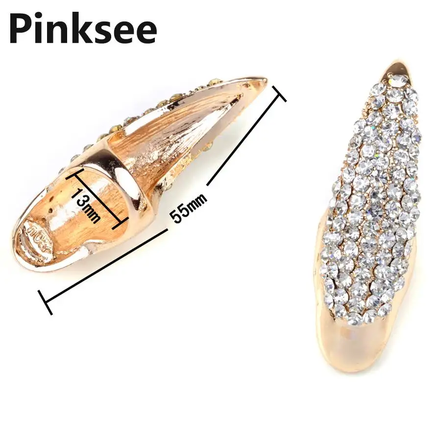 Женские кольца с кристаллами в стиле панк 3 размера 10 шт.|finger nail ring|nail ringclaw ring |
