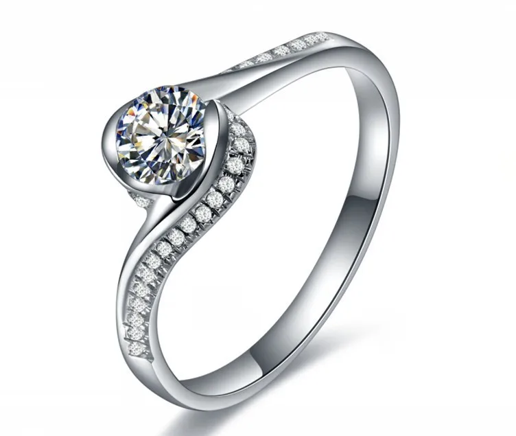 

Кольцо Allure 0.5Ct из стерлингового серебра 925 пробы с круглой огранкой, никогда не выцветает, высокое качество, незабываемые ювелирные изделия, ...