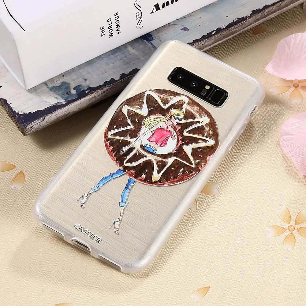 Caseier Телефон чехол для Samsung S6 S7 Edge S8 Plus Note 8 Чехол Мягкие TPU Ультра-тонкие цветы