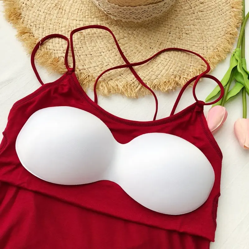 Сексуальный женский однотонный жилет без рукавов на бретельках с