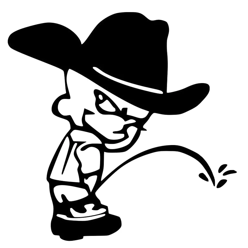 

15cm*15cm Peeing Boy Decal Car Window Stickers Cartoon Car-styling Black/Silver S6-3294
