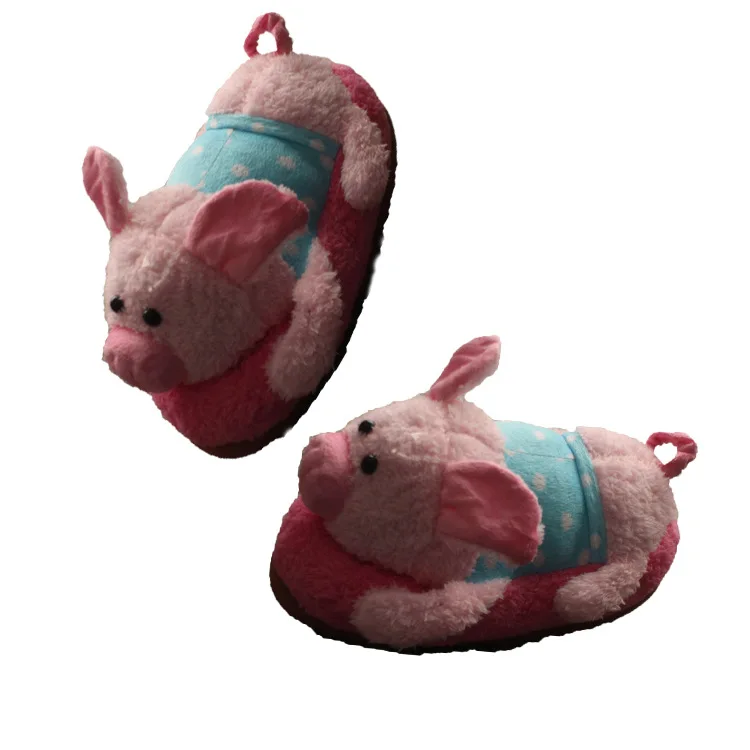 Плюшевые тапочки для косплея женщин мужчин с 3D изображениями животных теплая