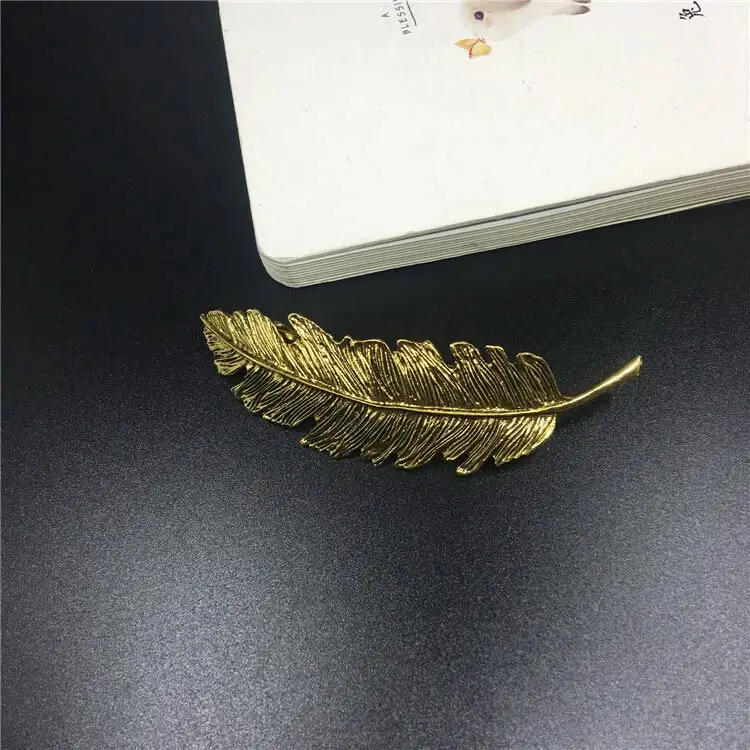 bronze leaf 1 шт. модная металлическая форма листа заколки для волос заколки с кристаллами и жемчугом заколка для волос с цветными перьями Когти для волос инструмент для укладки волос - Цвет: bronze leaf