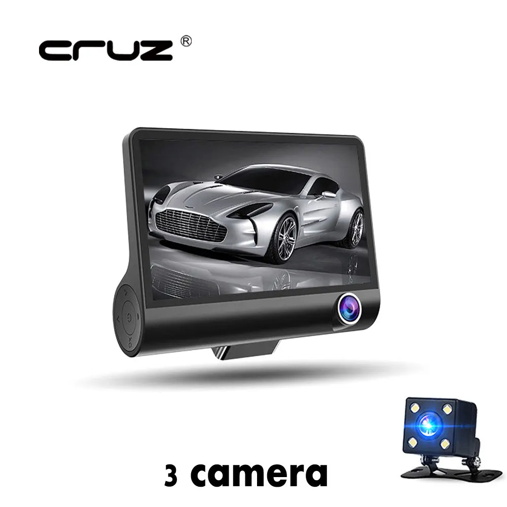 CRUZ Car DVR 3 камеры объектив 4 0 дюйма Dash камера двойной с камерой заднего вида