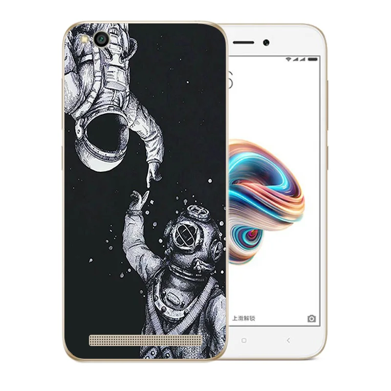 5 0 дюйма для Xiaomi Redmi 5A чехол телефона космическая Луна задняя крышка прозрачный