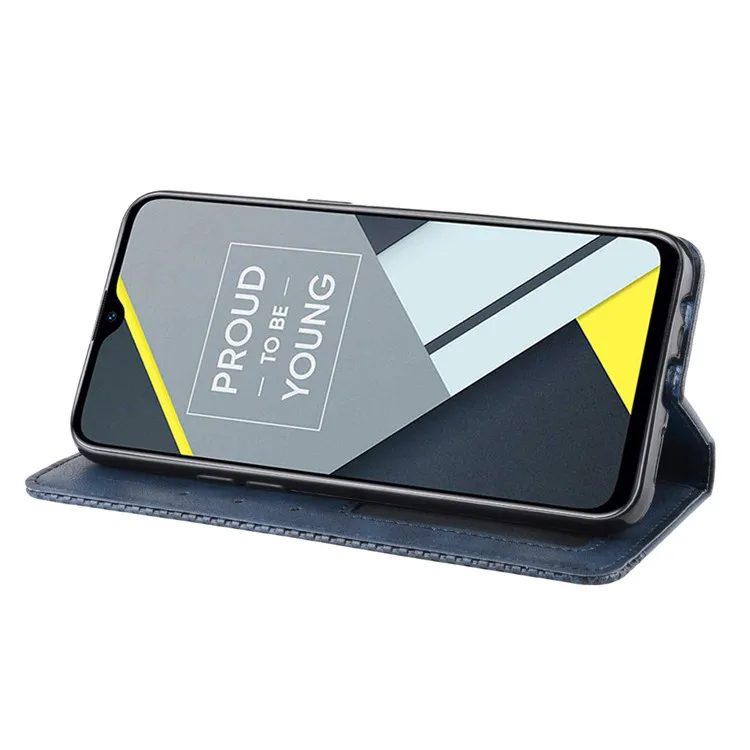 Для Realme C2 чехол Премиальный кожаный чехол-книжка кожаный флип чехол для OPPO Realme C2 C 2 RealmeC2 RMX1941 чехол 6,1 дюймов