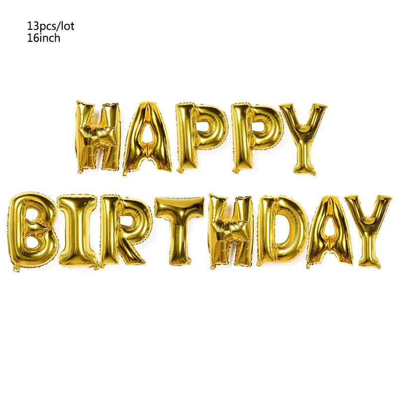 gold happy birthday 1 Набор, 30, 40, 50, 60, украшения для дня рождения, для взрослых, индивидуальные принадлежности для дня рождения, золотой, черный, Юбилейный Декор - Цвет: gold happy birthday