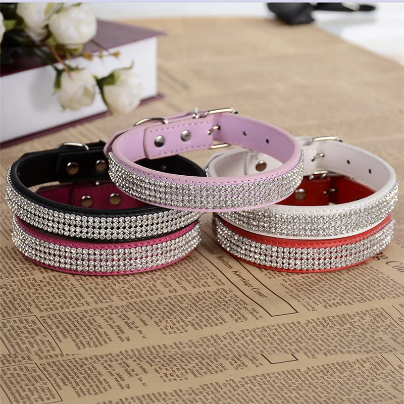 ошейники для собак все Bling Diamante из искусственной кожи со стразами кошка мелких
