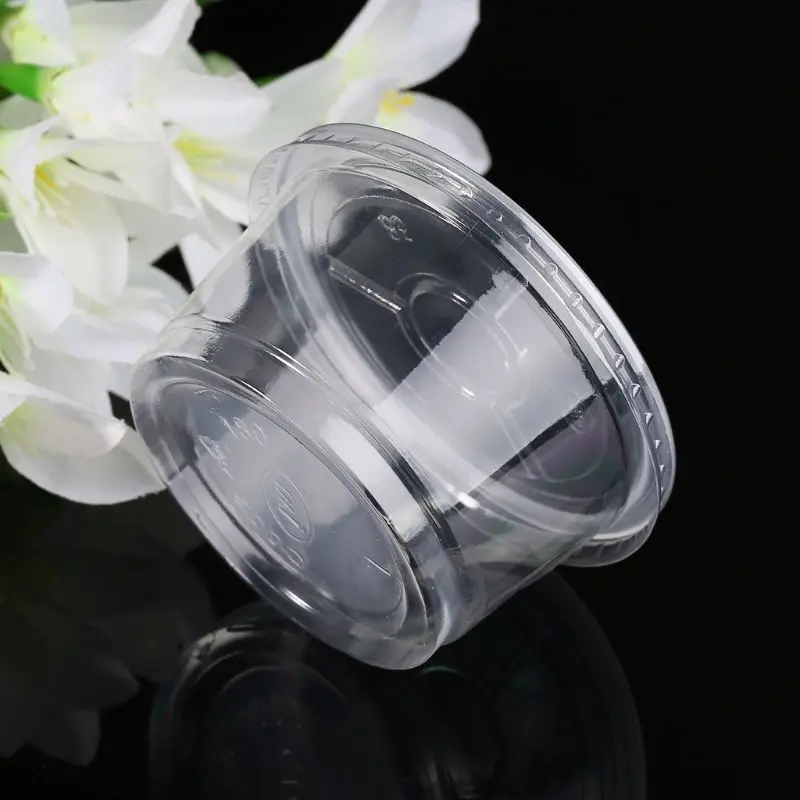 50Pcs Disposable Cups Set Of 180ml Sauce Pot Container Jello Shot Cup Slime Storage With Lid For Ketchup