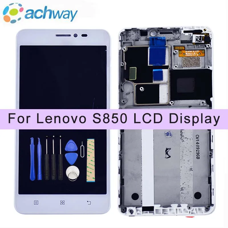 LCD Display Digitizer Touch Screen Assembly For Lenovo S850 5.0&quot 1280*720 Cellphone White Black Color+Free repair Tools | Мобильные