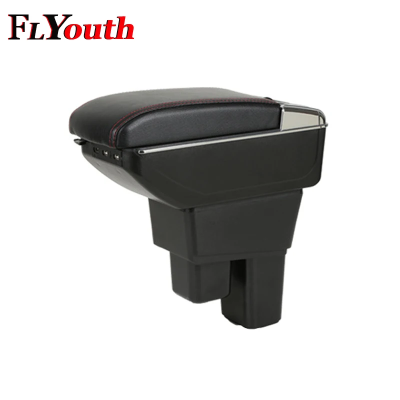 Для Honda Fit Jazz 2008-2013 автомобильный подлокотник с зарядкой от usb, двойной слой, центральный магазин, держатель для чашки, пепельница, стиль