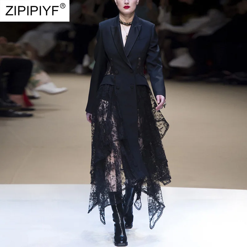 Женское кружевное вечерние весеннее дизайнерское платье макси с длинным рукавом