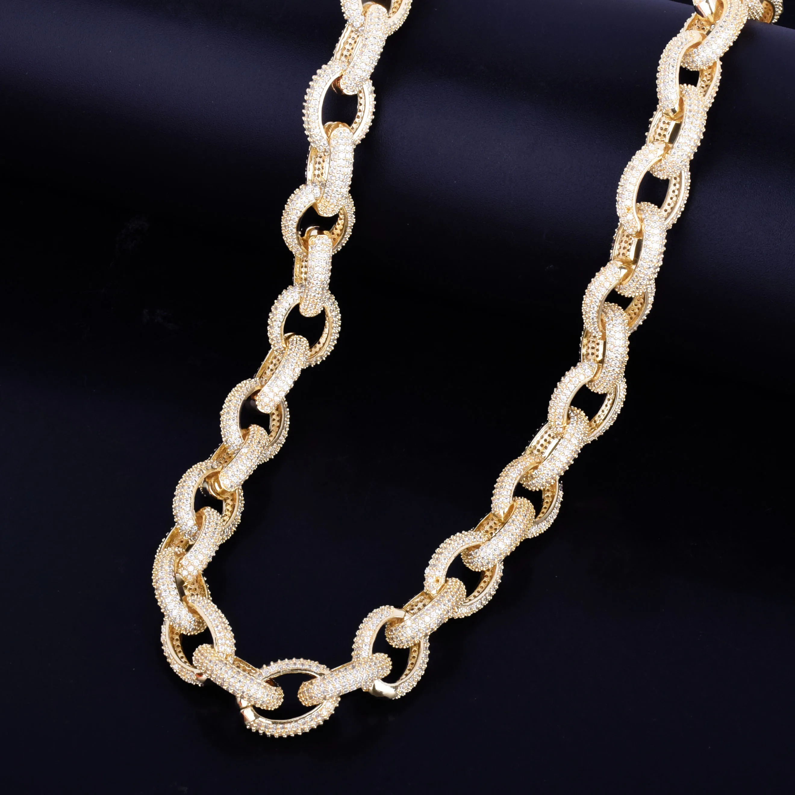 12 мм Iced Тяжелая маленькая панк чокер Bling кубический циркон мужская хип хоп ожерелье рок ювелирные изделия золото серебро цвет цепи 1" 20"