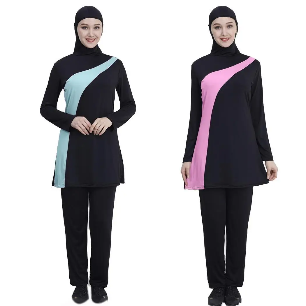 Женский Повседневный пляжный купальник из двух частей с капюшоном и длинным