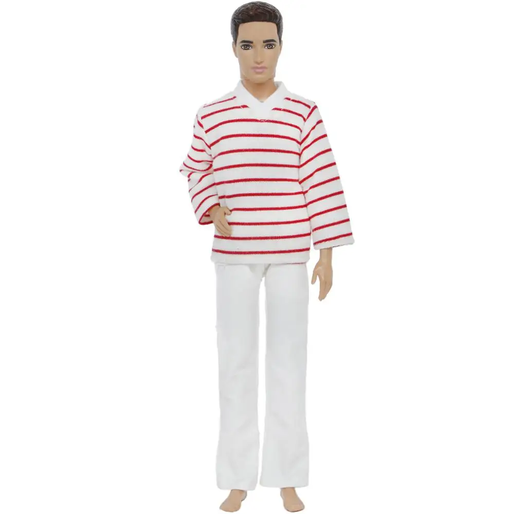 Модная мужская одежда 5 компл./лот повседневная смешанного стиля для куклы Барби