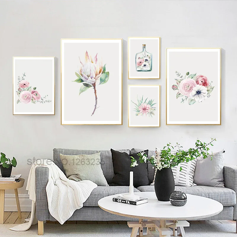 Суккулентные растения Цветок скандинавский плакат Куадрос Decoracion настенные картины для гостиной Quadro Настенная живопись на холсте без рамы