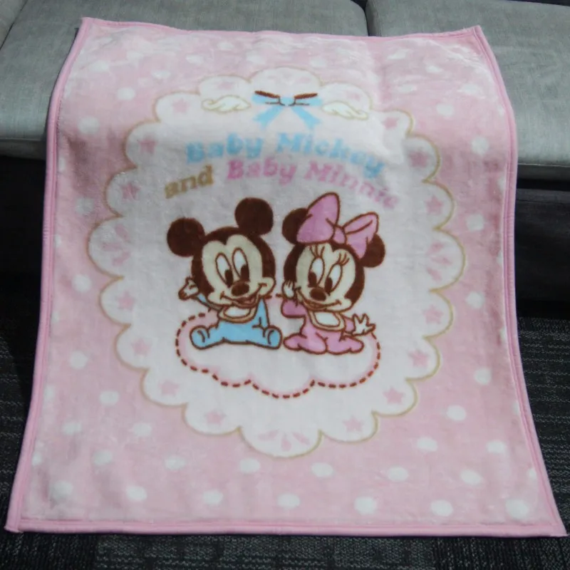 Disney Baby Микки Минни Маус Raschel плюшевый теплый плед бросок 80x120 см для маленьких мальчиков и девочек на кровать/диван/Самолет/кроватка