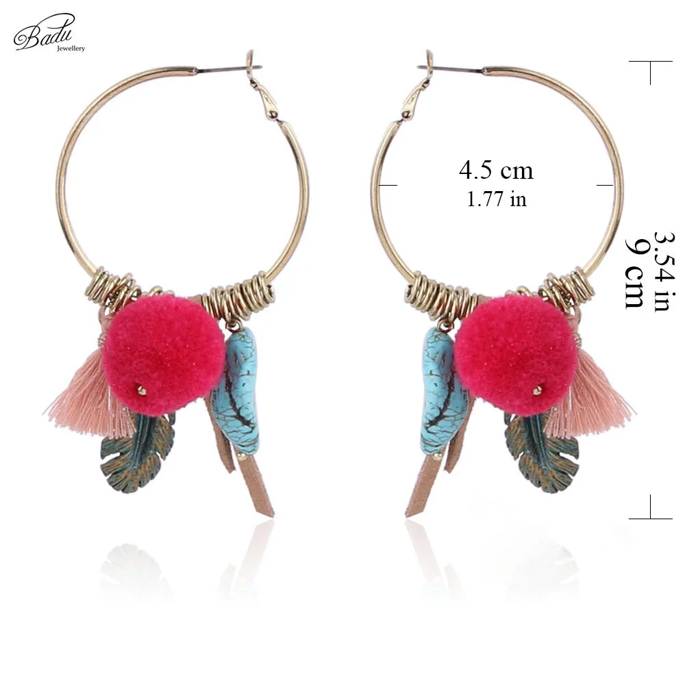 Badu винтажные золотые серьги большие круглые женские 2017 Boho модные обруча с